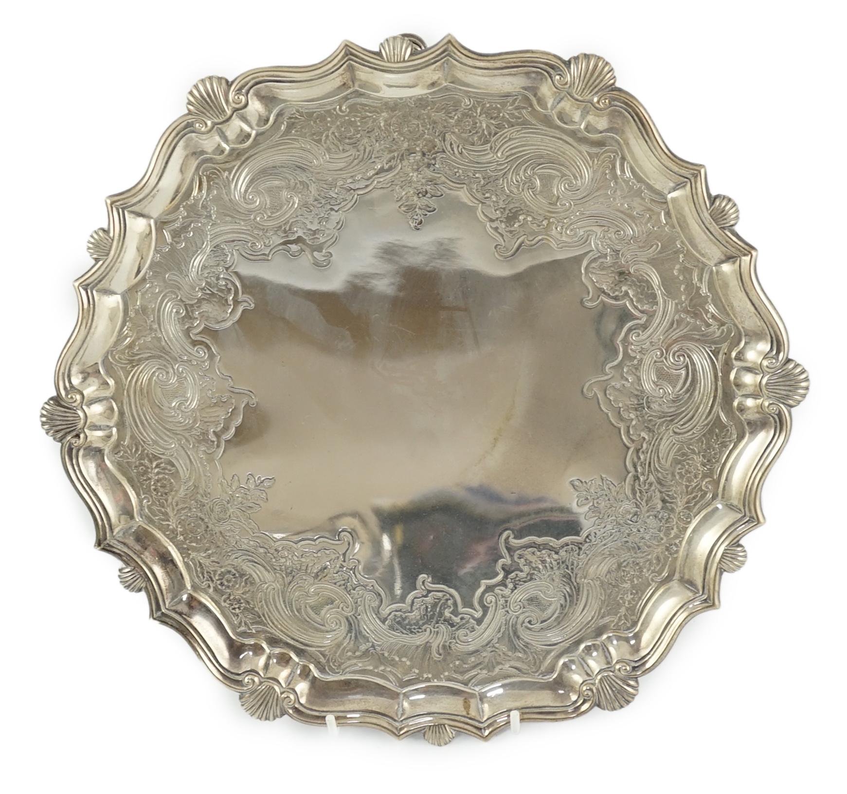 A George II silver salver, by John Robinson II